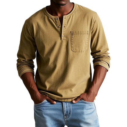 T-shirt homme raglan vintage en coton et lin