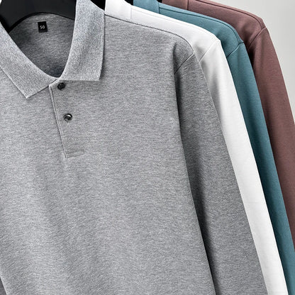 Polo homme à manches longues en coton premium – Élégance discrète et confort supérieur